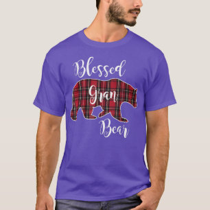 T-shirt Blessed Gran Bear Red Tartan Plaid Grandma Don 96