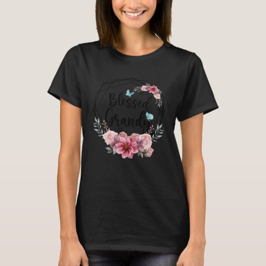 T-shirt Blessed Grandy with Floral Mother s Day 2023 (Devant)