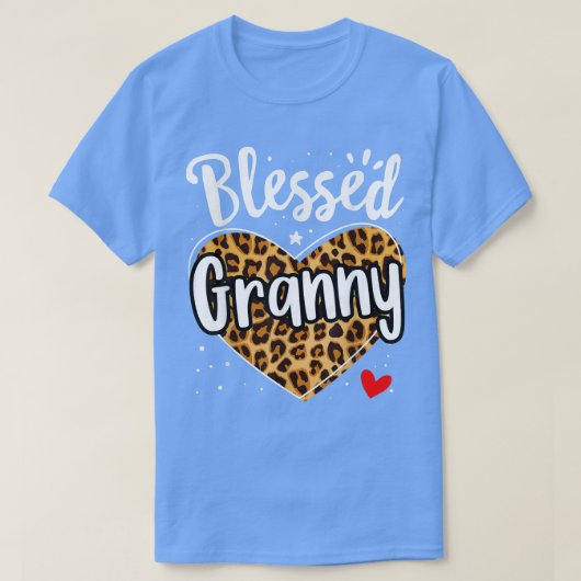 T-shirt Blessed Granny Empreinte de léopard Nana Mère's Da (Design devant)