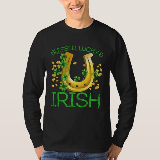 T-shirt Blessed Lucky & Irish Men Women Kids Patricks Day  (Devant)