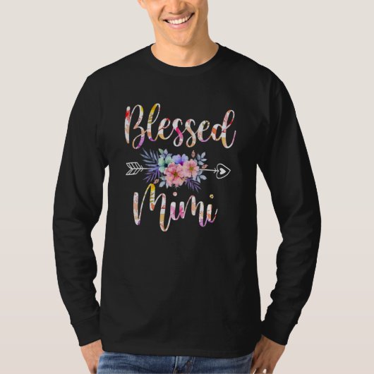 T-shirt Blessed Mimi Mothers Day Floral (Devant)