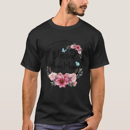 T-shirt Blessed MomMom with Floral Mother s Day 2023 (Devant)