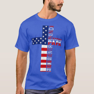 T-shirt Blessed Papa American Drapeau 4 juillet Religieux