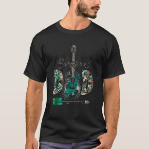 T-shirt Blessed Papa Guitare Papa Léopard Occidental Père