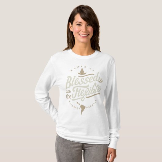 T-shirt Blessed sont la longue douille flexible (Devant entier)
