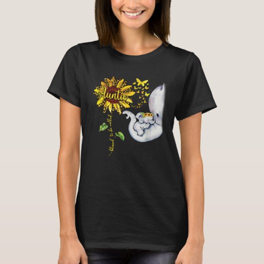T-shirt Blessed To Be Called Auntie Elephant Sunflower (Devant)