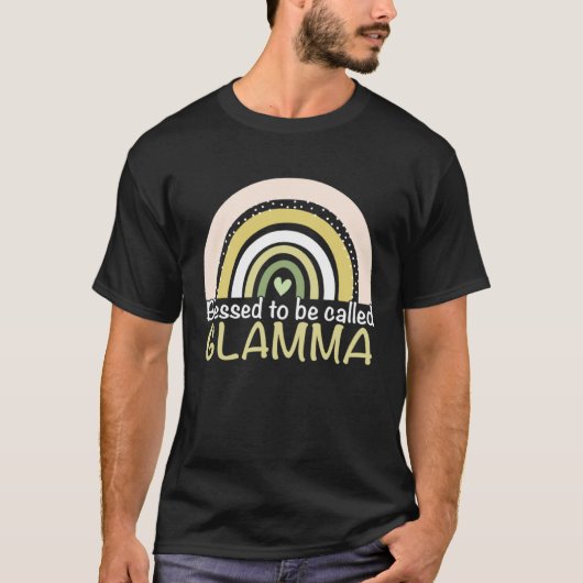 T-shirt Blessed To Be Called Glamma Boho Rainbow Mother s (Devant)