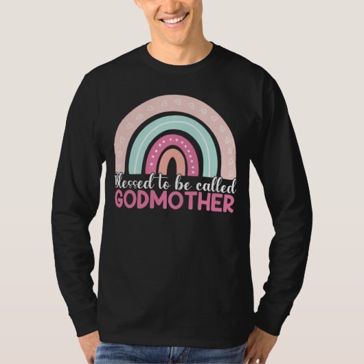 T-shirt Blessed To Be Called Godmother Rainbow Blessed Mom (Devant)