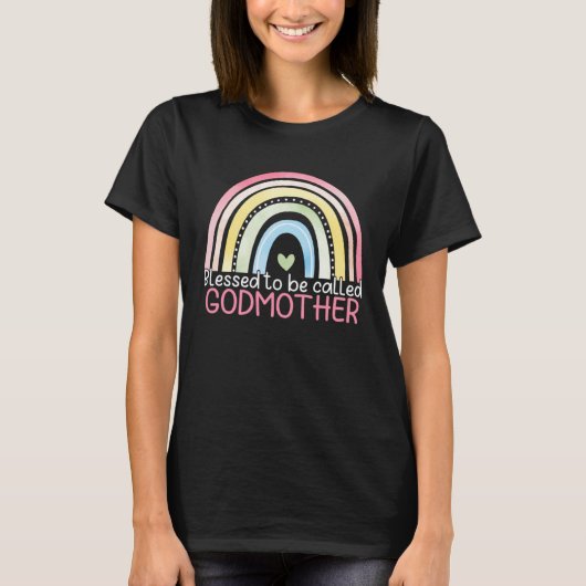 T-shirt Blessed To Be Called Godmother Rainbow Happy Mothe (Devant)