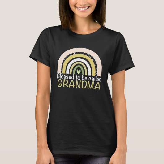 T-shirt Blessed To Be Called Grandma Boho Rainbow Cute Mot (Devant)