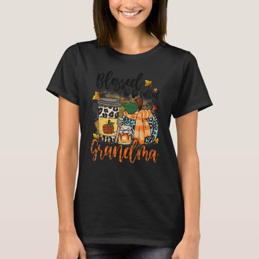 T-shirt Blessed To Be Called Grandma Fall Pumpkin Thanksgi (Devant)