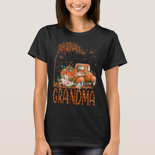 T-shirt Blessed To Be Called Grandma Fall Vibes Thanksgivi (Devant)