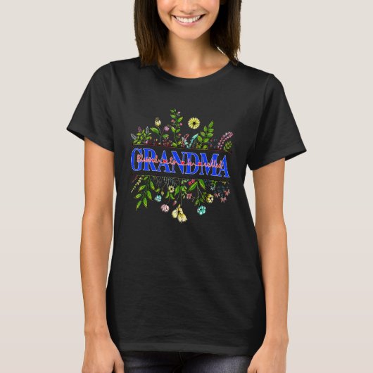 T-shirt Blessed To Be Called Grandma Shirt Wildflower For  (Devant)