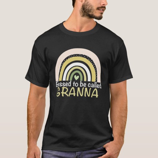 T-shirt Blessed To Be Called Granna Boho Rainbow Mother s  (Devant)