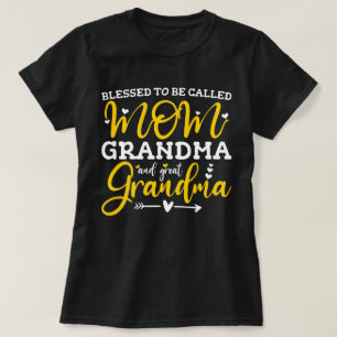 T-shirt Blessed To Be Called Mama Grandma Et Great Grandma