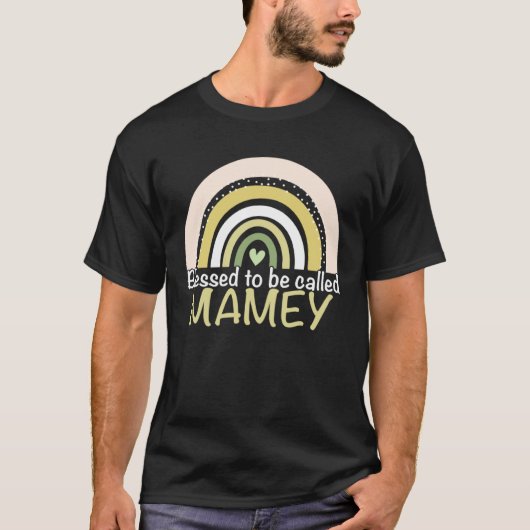 T-shirt Blessed To Be Called Mamey Boho Rainbow Mother s D (Devant)