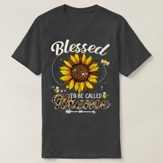 T-shirt Blessed To Be Called Meme Funny Leopard Sunflower (Design devant)