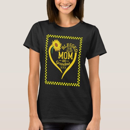 T-shirt Blessed to Be Called Mom and Grandma Mothers Day S (Devant)