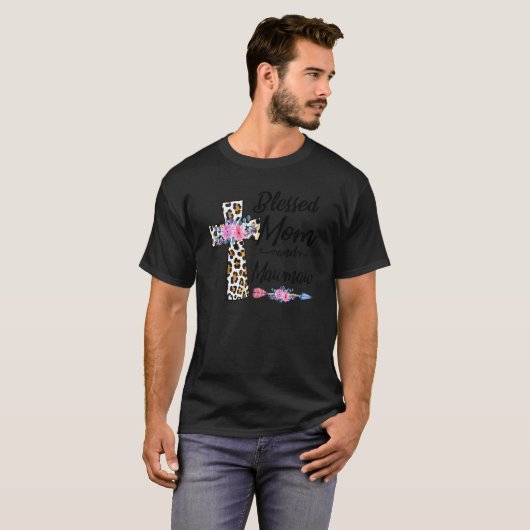 T-shirt Blessed To Be Called Mom And Mawmaw Floral Mother' (Devant entier)