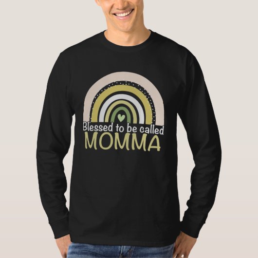 T-shirt Blessed To Be Called Momma Boho Rainbow Mother s D (Devant)