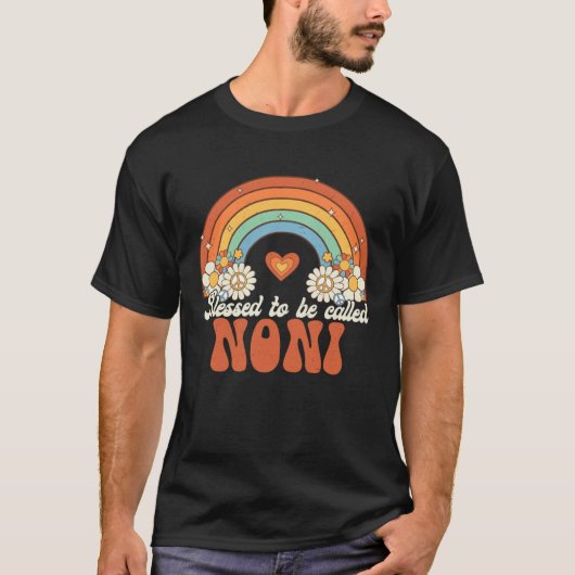 T-shirt Blessed To Be Called Noni Groovy Rainbow Mother s  (Devant)