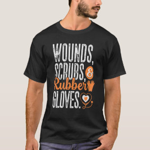 T-shirt Blessures Scrubs Gants en caoutchouc Infirmière In