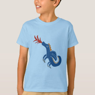 T-shirt bleu 1 de dragon de brodie