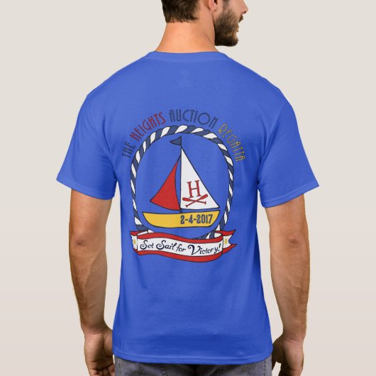 T-shirt bleu à manches courtes de régate des (Dos)