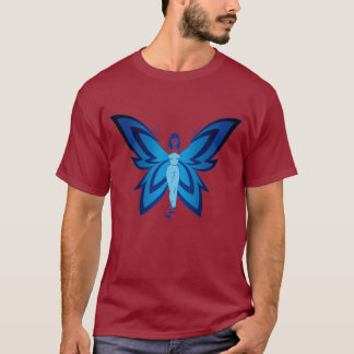 T-shirt bleu à manches longues pour femmes Faery