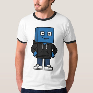 T-shirt bleu à personnage en bloc de jeu, Te