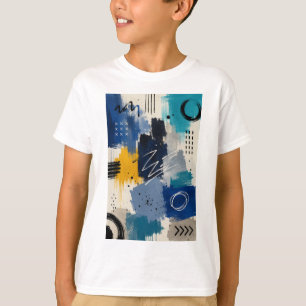 T-shirt Bleu Abstrait Énergétique Gras