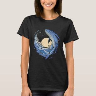 T-shirt Bleu Baleine à bosse Marine Mer Océan animal