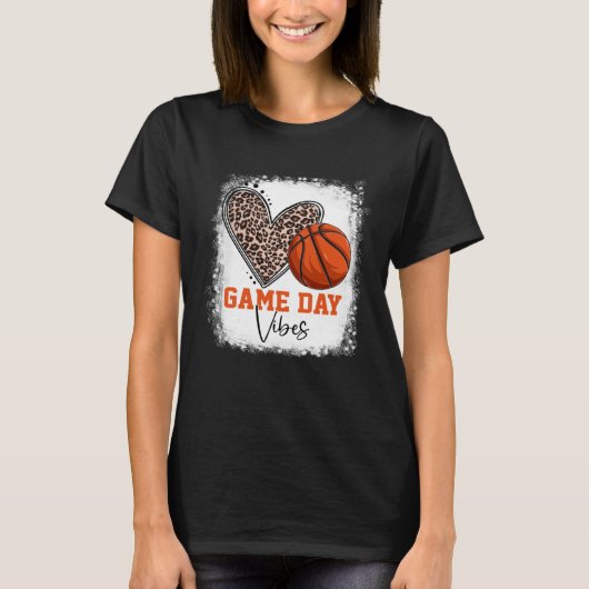 T-shirt Bleu Basketball Jour Vibes Basketball Maman (Devant)