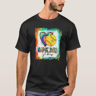 T-shirt Bleu Basketball Jour Vibes Softball Maman