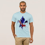 T-shirt Bleu blanc -2 de Fleur de lis Red (Devant entier)