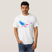 T-shirt Bleu blanc rouge de drapeau d'Eagle Etats-Unis (Devant entier)