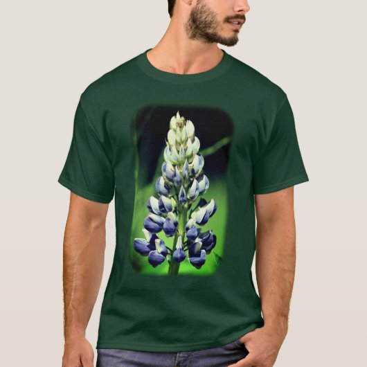 T-shirt Bleu Bleu Lupine Flower Nature (Devant)