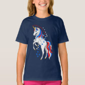 T-shirt bleu bleu rouge Patriotique Américaine Uni (Devant)