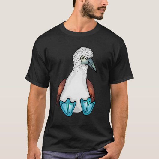 T-shirt Bleu Bobby mignon Oiseau Cadeau Oiseau de mer Pied (Devant)