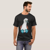 T-shirt Bleu Bobby mignon Oiseau Cadeau Oiseau de mer Pied (Devant entier)