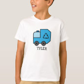 T-shirt Bleu Cartographier Poubelle / Camion de recyclage (Devant)