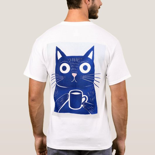 T-shirt bleu chat (Dos)