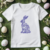 T-shirt Bleu Chic Lapin Silhouette Tee; Lapin Floral
