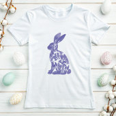 T-shirt Bleu Chic Lapin Silhouette Tee; Lapin Floral