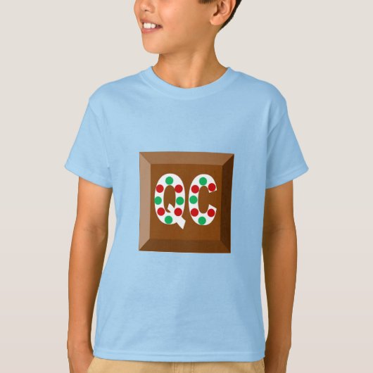 T-shirt bleu CHOCOLAT de base pour enfants QUÉBEC (Devant)