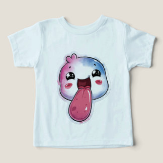 T-shirt bleu clair au graphisme mignon d'un person