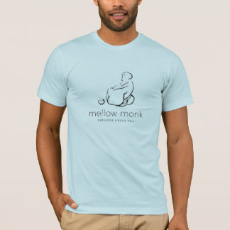T-shirt bleu clair avec logo moine jaune