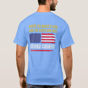T-shirt (Bleu clair) Drapeau américain / La musique est fo