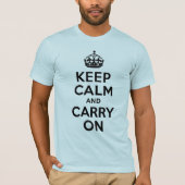 T-shirt Bleu clair Gardez le calme et continuer (Devant)