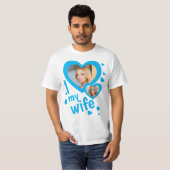 T-shirt Bleu Clair | Personnalisé J'aime ma femme hommes t (Devant entier)